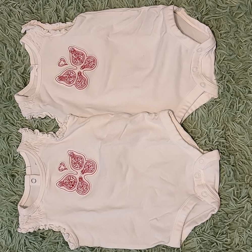 Faded Glory Butterfly Twin Onesies